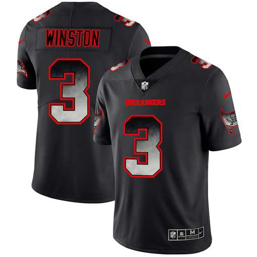Men Tampa Bay Buccaneers 3 Winston Nike Teams Black Smoke Fashion Limited NFL Jerseys